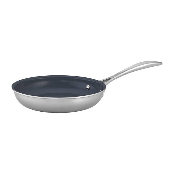 6454509_rd.jpg ZWILLING - Clad CFX 8-inch Stainless Steel Ceramic Nonstick Fry Pan - Silver