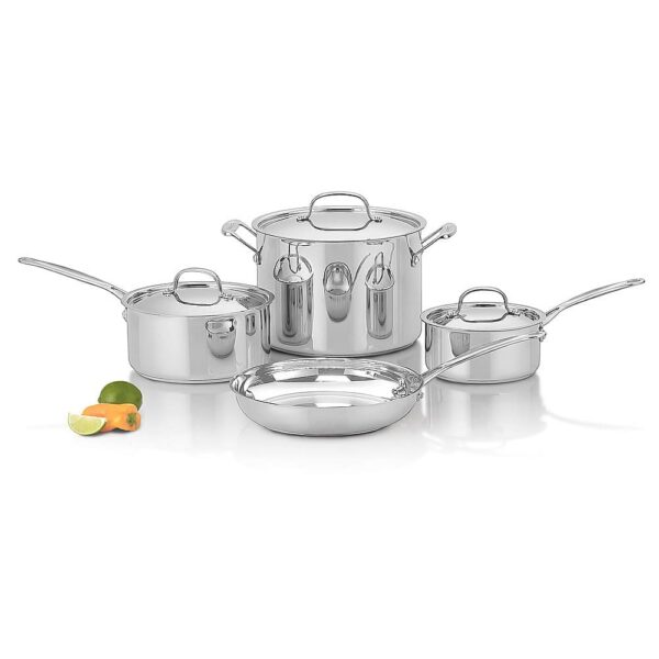 6461481cv11d.jpg Cuisinart - Chef's Classic Nonstick Stainless 7-Piece Set - Stainless Steel