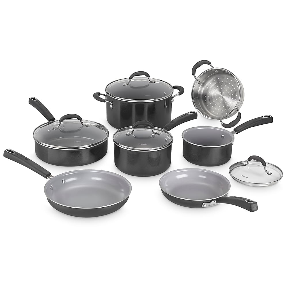 6461485cv11d.jpg Cuisinart - Ceramica XT Nonstick 11-Piece Cookware Set - Black