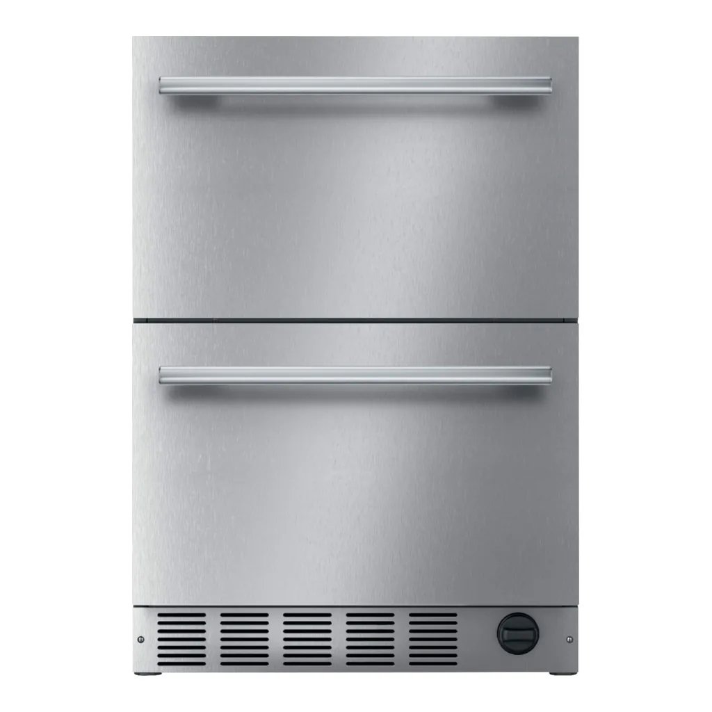 6465500_sd.jpg Thermador - 4.3 Cu. Ft. Built-in Double Drawer Compact Under-Counter Refrigerator/Freezer with Masterpiece Series Handle - Stainless Steel