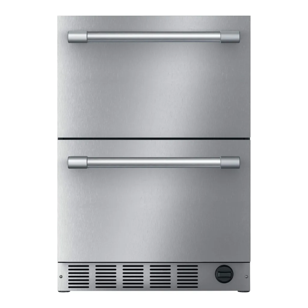 6465502_sd.jpg Thermador - 4.3 Cu. Ft. Built-in Double Drawer Compact Under-Counter Refrigerator/Freezer with Professional Series Handle - Stainless Steel