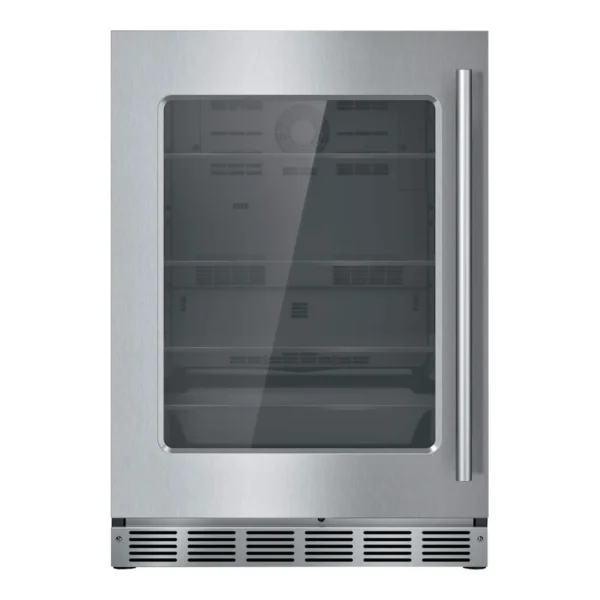 6465518_sd.jpg Thermador - 4.9 Cu. Ft. Built-in Compact Glass Door Under-Counter Refrigerator with Masterpiece Series Handle, Left Hinged - Stainless Steel