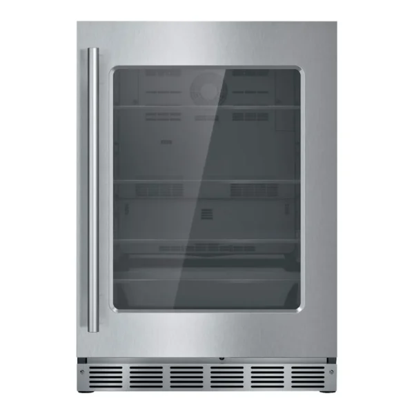 6465519_sd.jpg Thermador - 4.9 Cu. Ft. Built-in Compact Glass Door Under-Counter Refrigerator with Masterpiece Series Handle, Right Hinged - Stainless Steel