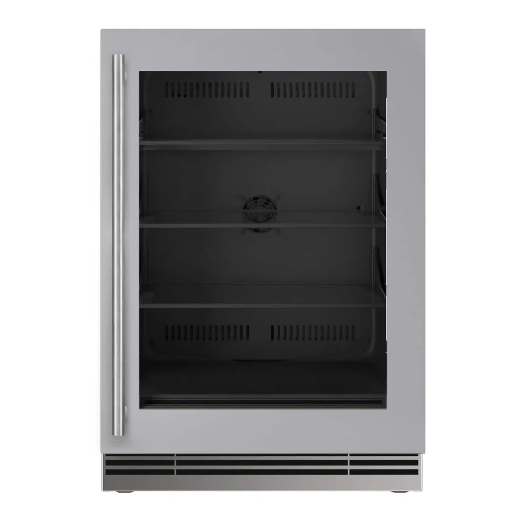 64898d13-700e-4678-b984-375b360670b9.jpg U-Line - 24"W. 5.1 Cu.Ft. Built-In Frame w. Glass Compact Refrigerator - Stainless Steel