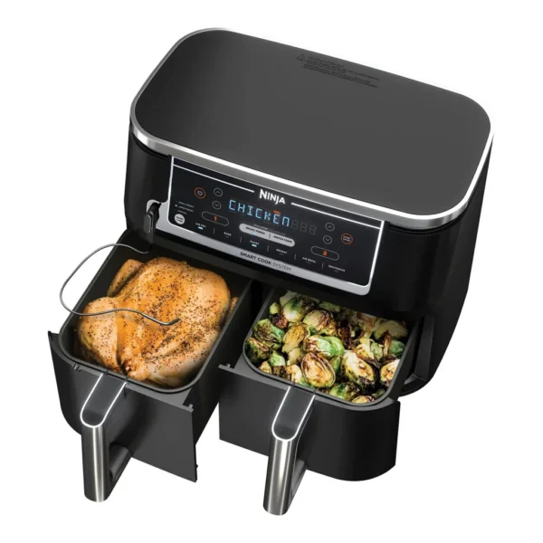 6512365_sd.jpg Ninja - Foodi 6-in-1 10-qt. XL 2-Basket Air Fryer with DualZone Technology & Smart Cook System - Black