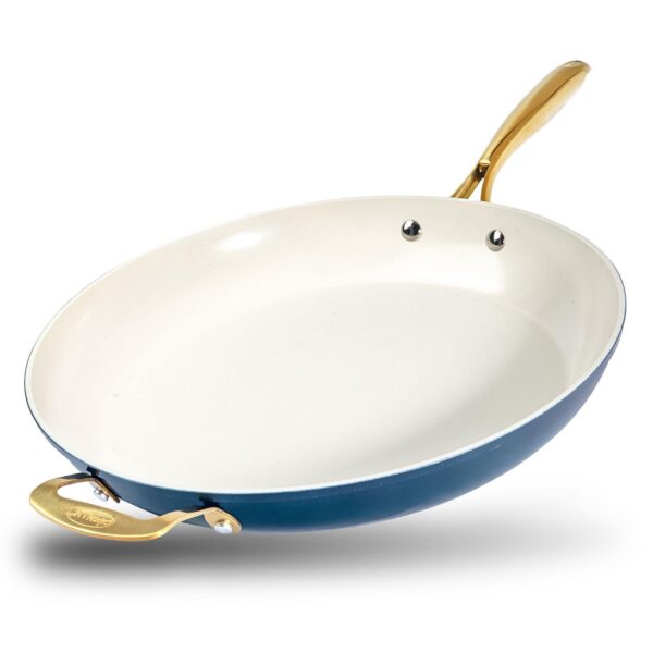 65128db1-3a48-48ca-a41e-40dc3ca9f8d8.jpg Gotham Steel - 14'' Ultra Nonstick Ceramic Family Pan with Helper Handle - Navy