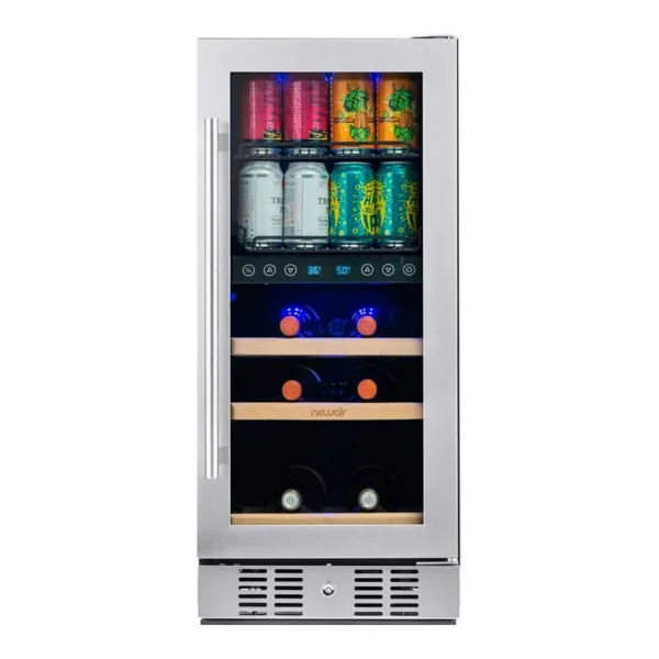 6565388_sd.jpg NewAir - Refurbished Good - Premium 9-Bottle Dual Zone Wine Cooler - Stainless Steel