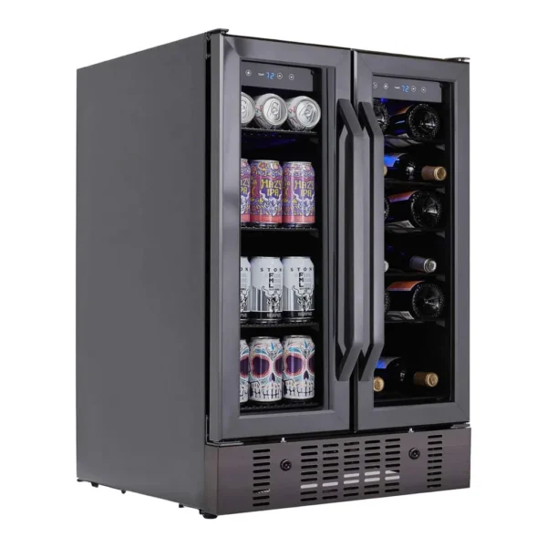6565398_sd.jpg NewAir - Refurbished Good - 18 Bottle and 58 Can Built-in Dual Zone Wine and Beverage Cooler - Black