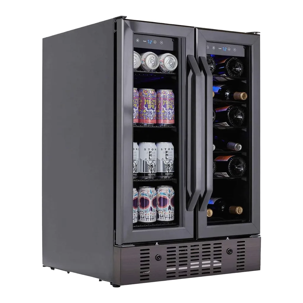6565398_sd.jpg NewAir - Refurbished Good - 18 Bottle and 58 Can Built-in Dual Zone Wine and Beverage Cooler - Black