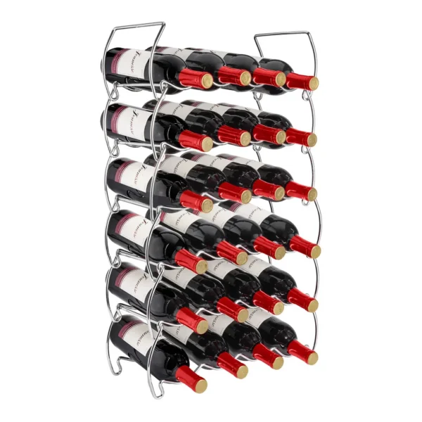 657cb431-0080-44df-b62c-e113139e8630.jpg Sorbus - 3-Tier Stackable Wine Rack - Classic Style Wine Racks for Bottles - Perfect for Bar, Wine Cellar, Basement - Silver
