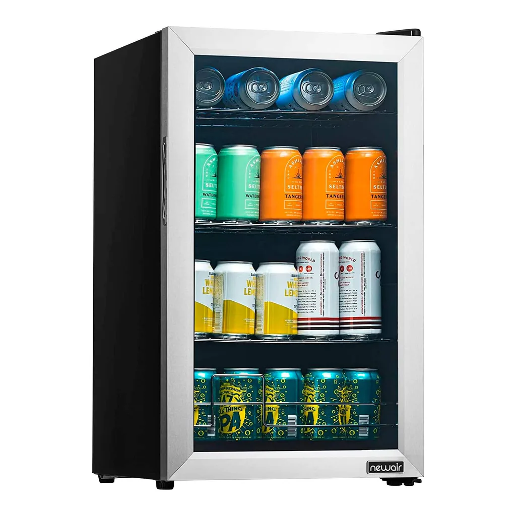 6585350_sd.jpg NewAir - Refurbished Good - Beverage Fridge w/ Glass Door - Stainless Steel