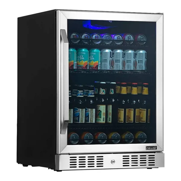 6585360_sd.jpg NewAir - Refurbished Good - 24” Built-in Beverage Fridge w/ Triple-Pane Glass - Stainless Steel