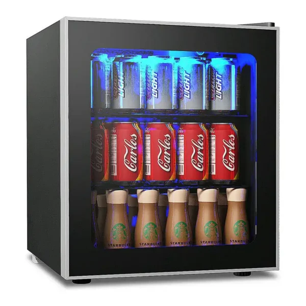 6585828_sd.jpg Costway - 60 Can Beverage Refrigerator Beer Wine Soda Drink Cooler Mini Fridge Glass Door - Black