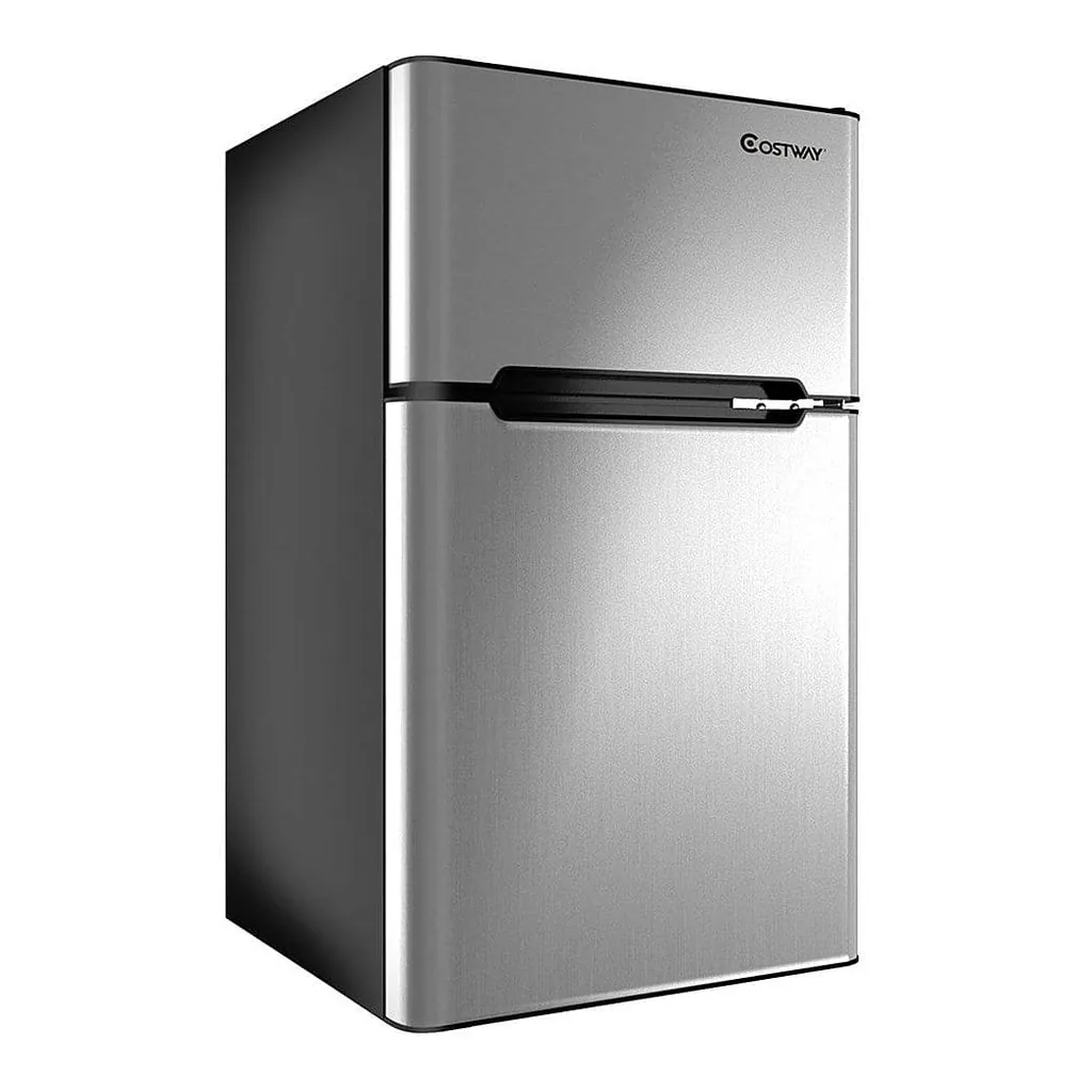 6585878_sd.jpg Costway - Refrigerator Small Freezer Cooler Fridge Compact 3.2 cu ft. Unit - Black