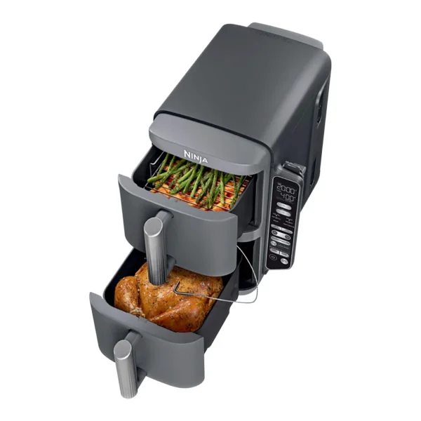 6589085_sd.jpg Ninja - Smart DoubleStack XL 2-Basket Air Fryer with Leave-in Thermometer, 10 QT, 6-in-1 Smart Cook System, Space Saving Design - Deep Gray