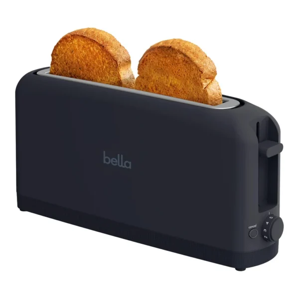 6674430_sa.jpg Bella - Fits-anywhere Kitchenware 2-Slice Slim Toaster with Long Wide Slot - Slate