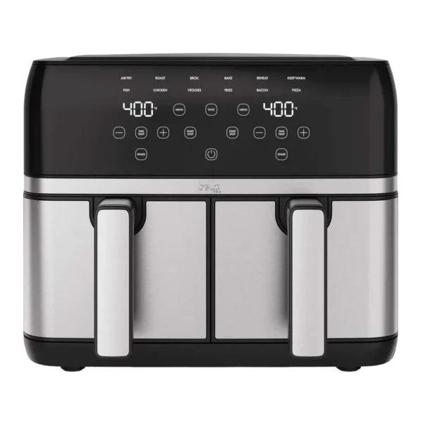 6674431_sd.jpg bella PRO - 9-qt. Dual Basket Air Fryer with 12 Functions & Presets - Stainless Steel