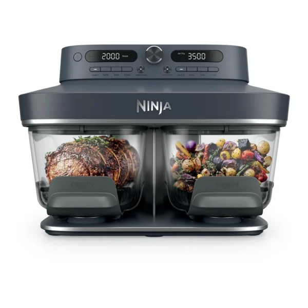 6678866_sd.jpg Ninja - CRISPi Pro 6-in-1 DualZone Glass Air Fryer, 8 quart, Dishwasher safe - Cyberspace