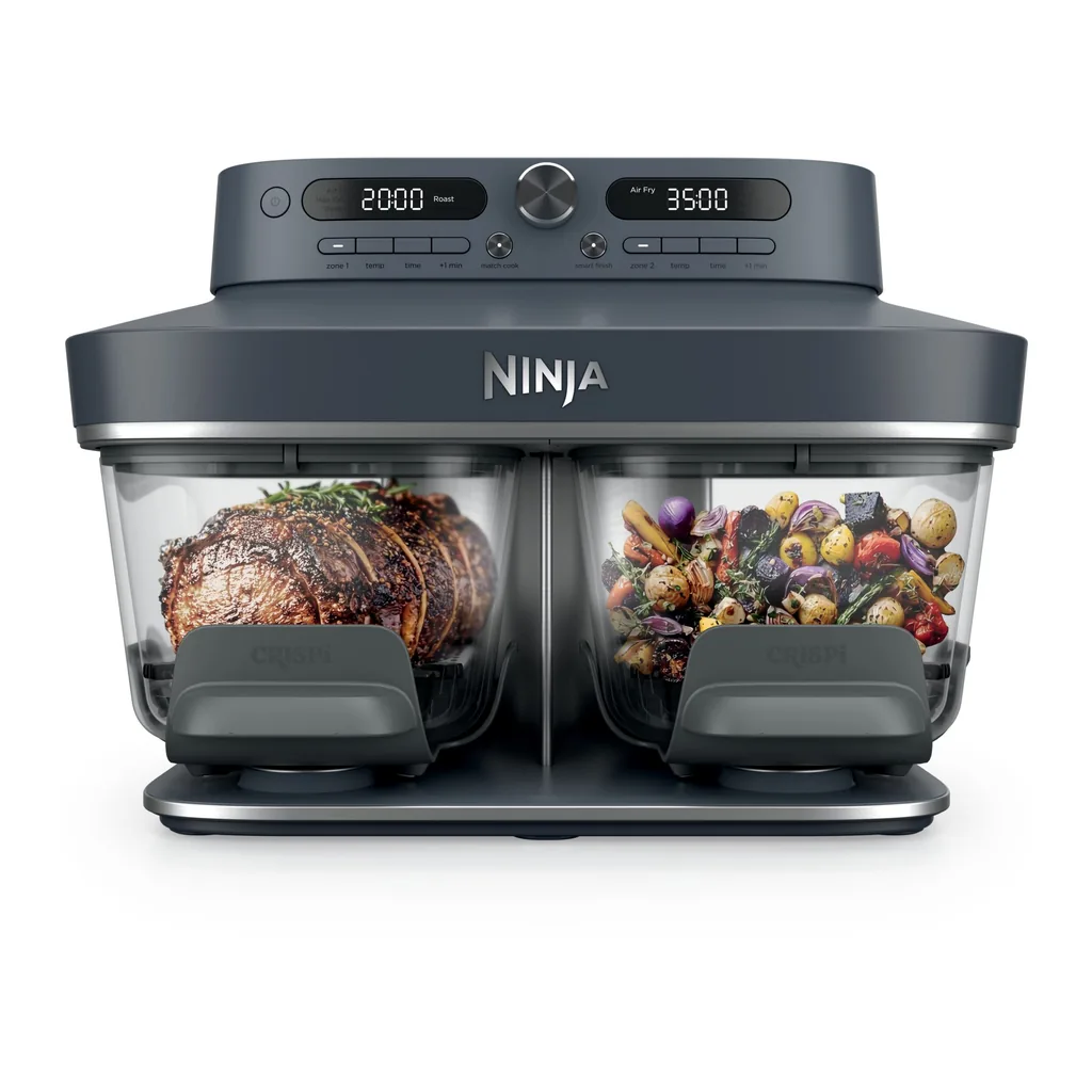 6678866_sd.jpg Ninja - CRISPi Pro 6-in-1 DualZone Glass Air Fryer, 8 quart, Dishwasher safe - Cyberspace