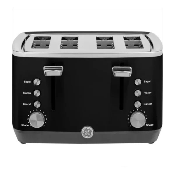6683649_sa.jpg GE - 4-Slice Toaster with 7 Shade Settings and Extra Wide Slots - Onyx Black