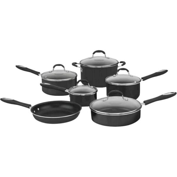 6900551_rd.jpg Cuisinart - Advantage 11-Piece Nonstick Cookware Set - Black