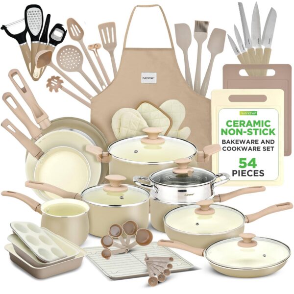 695bbc31-183f-4dab-9b7d-60aaa1b93364.jpg NutriChef - 54-Piece Marble Non-Stick Cookware and