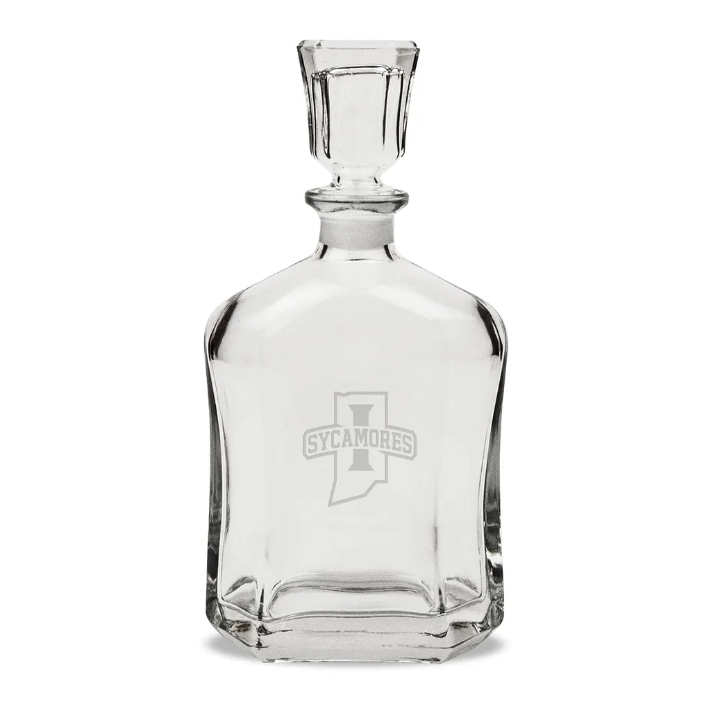 69d48ac9-86a2-465b-8f9e-9d7a3979b35e.jpg Jardine - Indiana State Sycamores 23.75oz. Crystal Whisky Decanter - Multicolor