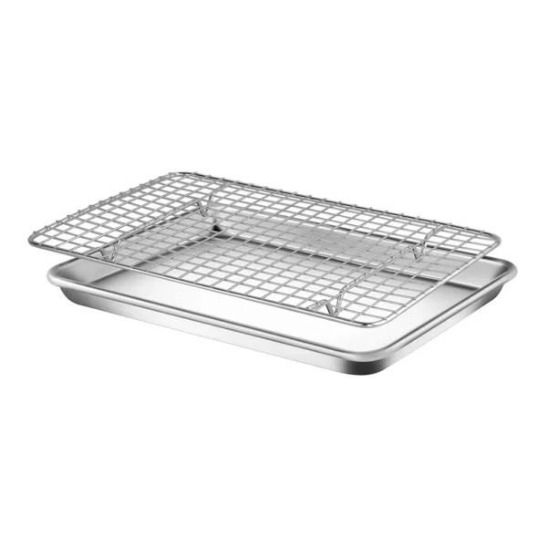 6a0a36d9-8ba1-452c-9960-818421beb5fa.jpg NutriChef - Aluminum Baking Sheet with Cooling Rack – Nonstick Cookie Tray for Baking Pastries & More