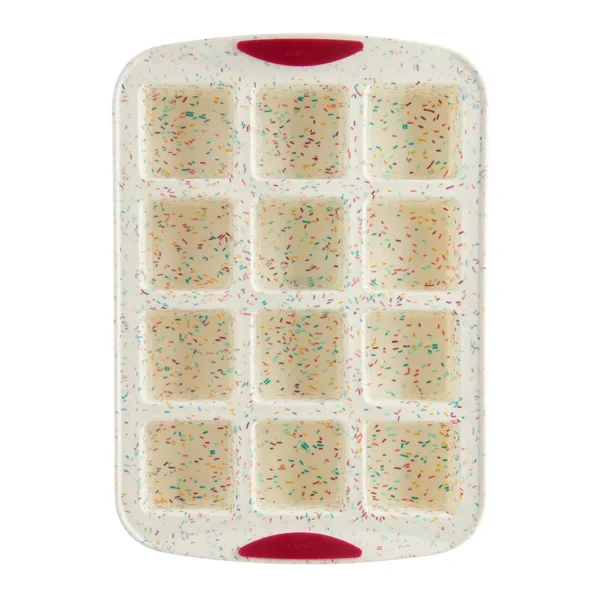 6a32bad3-1004-4e00-b8b2-e1d811238340.jpg Trudeau - Structure Silicone 12 Cavity Mini Brownie Pan, Confetti/Fuchsia - White