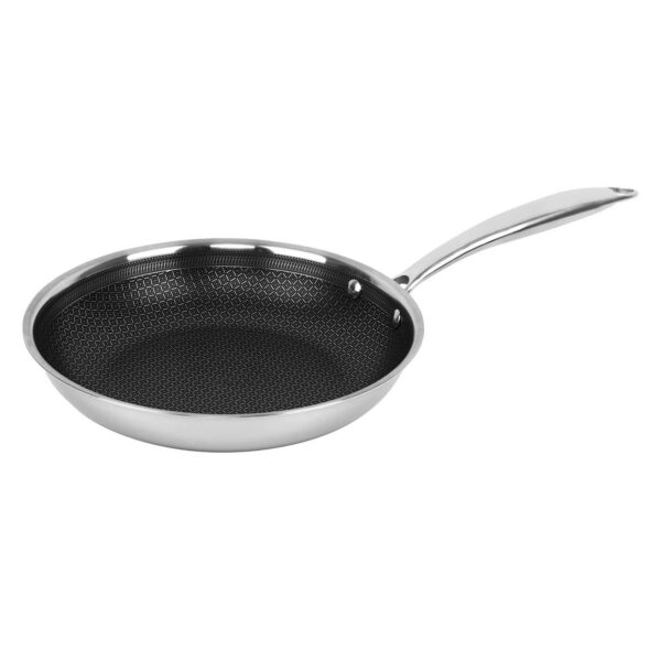 6a65dc05-ecea-482a-8a54-5f426a2175da.jpg Brentwood - B-fh24 3-ply Hybrid Non-stick Stainless Steel Induction-ready Frying Pan (9.5 In.) - Silver