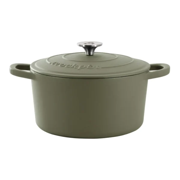 6bbb70ea-4698-4e26-99b3-67678fb10c82.jpg Crockpot - Artisan 5 Quart Enameled Cast Iron Dutch Oven - Matte Green