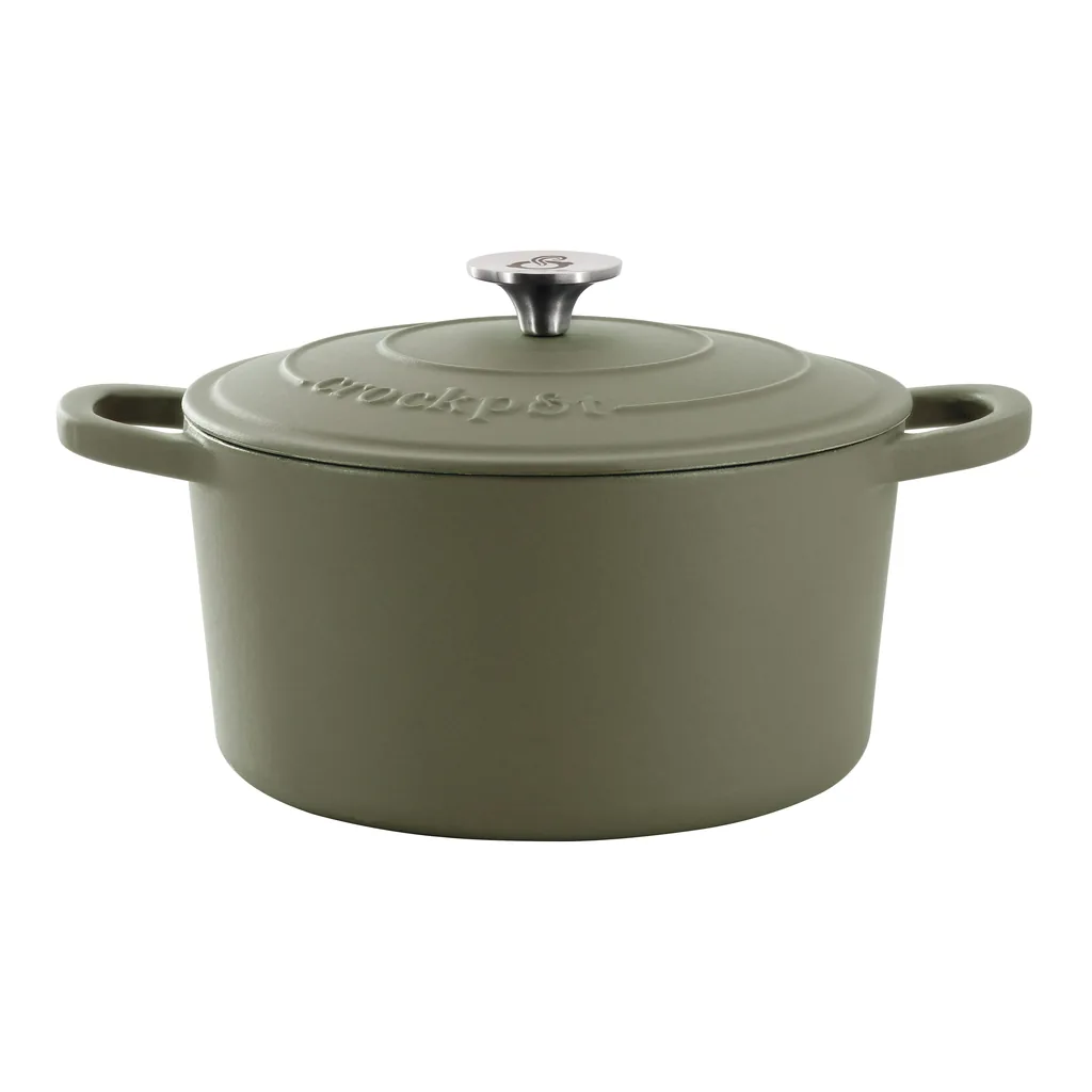 6bbb70ea-4698-4e26-99b3-67678fb10c82.jpg Crockpot - Artisan 7 Quart Enameled Cast Iron Dutch Oven - Matte Green