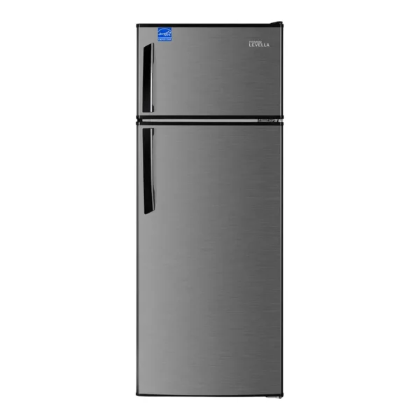 6c5c03f1-ebf3-4027-83a3-82fd89b86432.jpg Premium Levella - 7.3 CuFt Top Freezer Refrigerator with Three Door Balconies - Stainless Steel