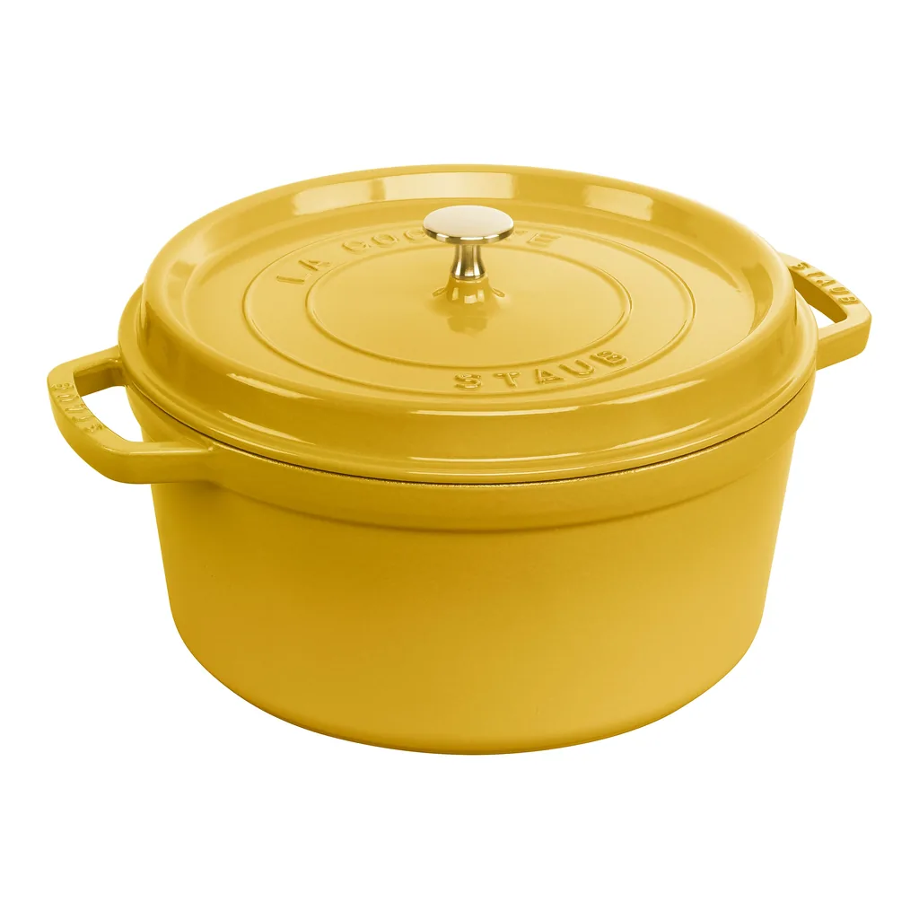 6cad3830-24bd-4620-99df-8965ecf1e463.jpg Staub - Cast Iron Round Dutch Oven, Made in France, 7-qt - Citron