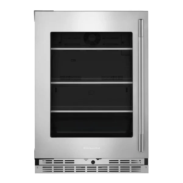 6dcc010b-1c74-4c0f-9a76-be0346510a53.jpg KitchenAid - 5.2 Cu. Ft. Undercounter Refrigerator Glass Door and Shelves with Metallic Accents - PrintShield Stainless Finish