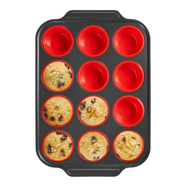 6f4c9fb6-39d3-4434-8244-c6fd212f9c0e.jpg HONGBAKE - Silicone Muffin Pans for Baking with Metal Frame, Egg Bite Molds, Cupcake Pans 12 Regular Size, Muffin Tins Easy to Pop