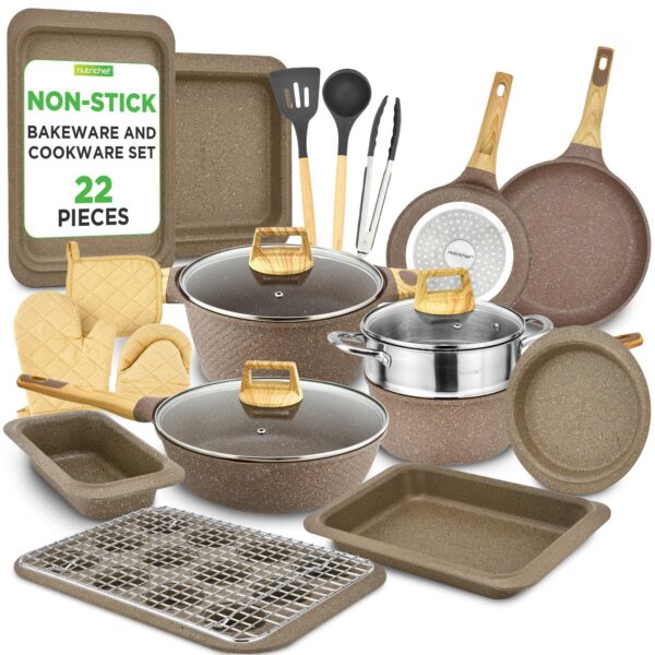 6f59f223-d3af-4b54-b8ea-0eb1a017a7c4.jpg NutriChef - 22-Piece Maroon Marble Non-Stick