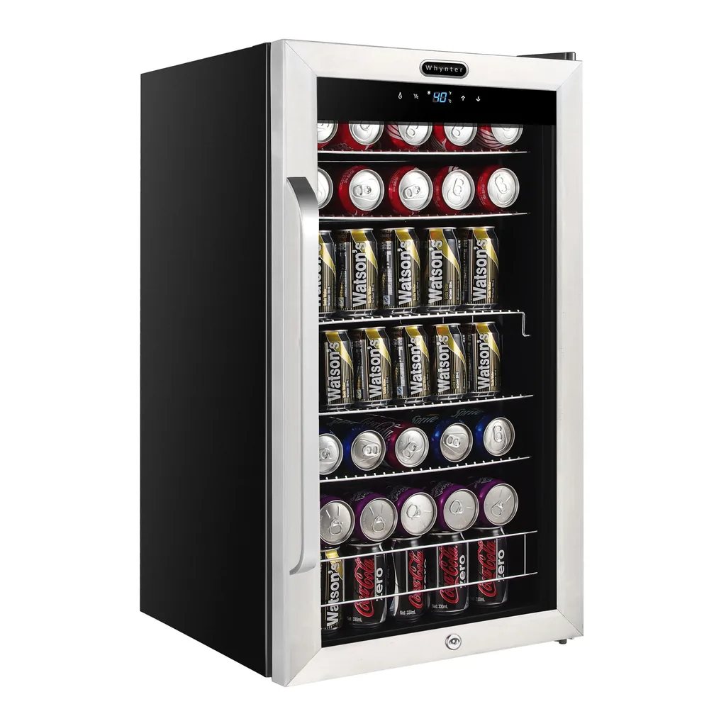 7027b873-d1b8-479a-8209-3771989eb07a.jpg BR-1211DS Whynter Freestanding 121 Can Beverage Refrigerator with Digital Control and Internal Fan - Stainless Steel