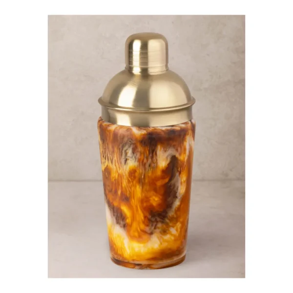 7091c735-fda2-4392-8604-4714e2cfefc6.jpg GAURI KOHLI - Kampai Cocktail Shaker - Shades of brown, with matte gold