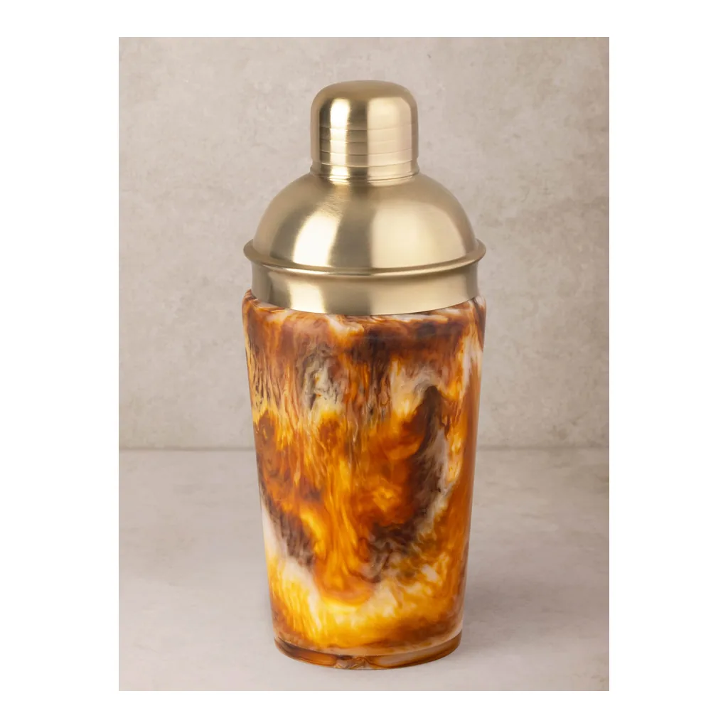7091c735-fda2-4392-8604-4714e2cfefc6.jpg GAURI KOHLI - Kampai Cocktail Shaker - Shades of brown, with matte gold
