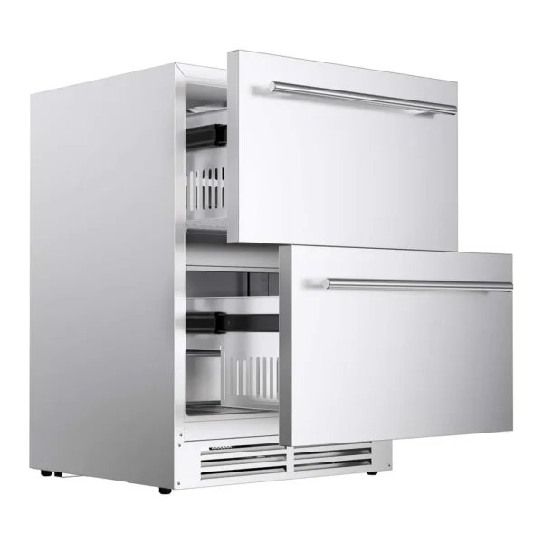 71636054-96ee-4d8d-948b-8810a99f30bd.jpg Coolake - 24″ 5.3 Cu.ft Undercounter Outdoor Drawer Refrigerator for Patio, Built-in or Freestanding - Stainless Steel