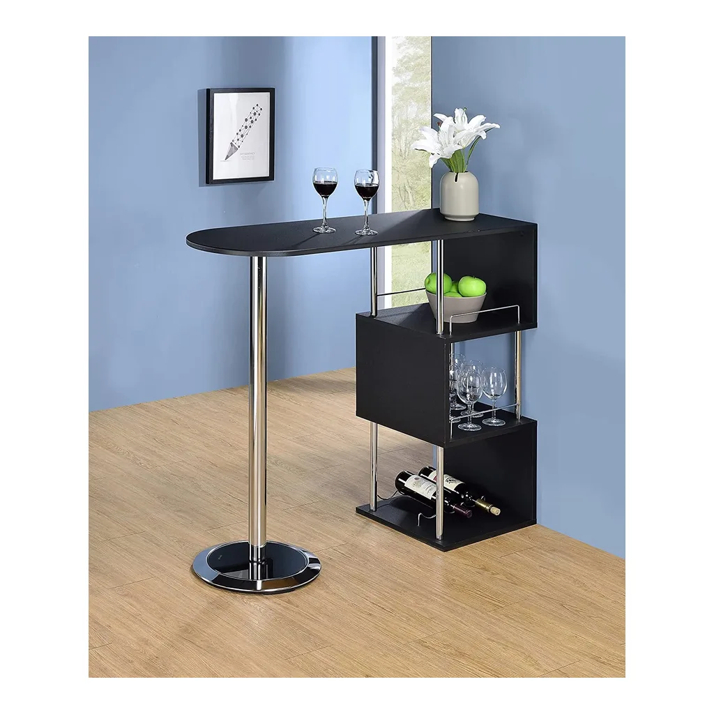 722e159b-d693-4252-84b5-055b69b8f775.jpg Kings Brand Furniture - Minorca Bar Table with Shelves for Wine Bottles & Glasses - Black