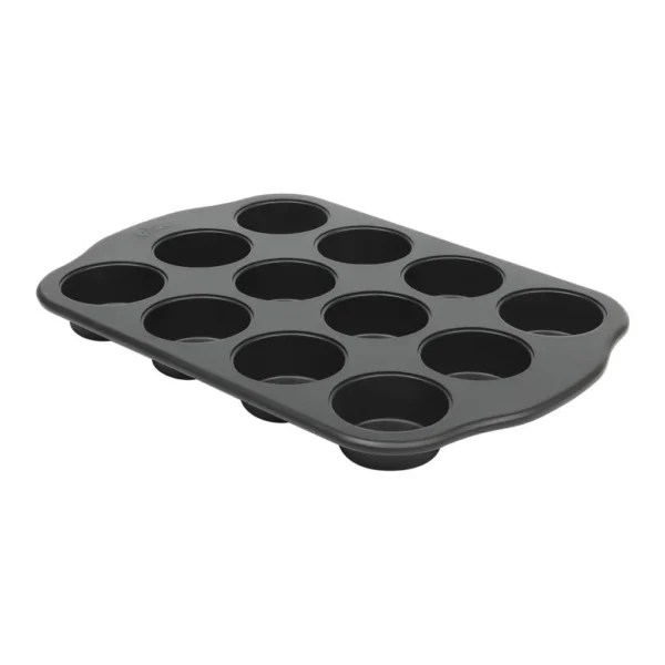 75730b4a-ec0e-415a-ad27-bb80bd074581.jpg Oster - Teston Platinum Collection 12 Cup Nonstick Carbon Steel Muffin Pan - Matte Black