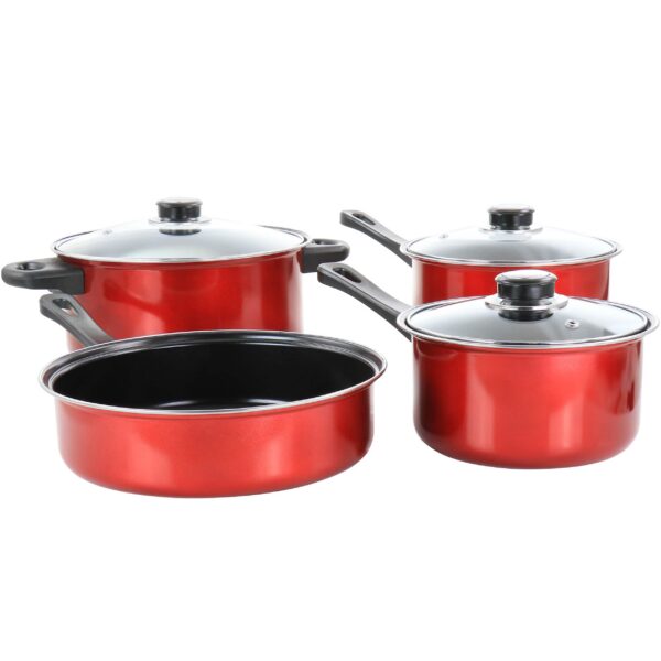 760b17e9-5a49-45b5-acba-cced7dd6f1c1.jpg Gibson - Everyday Cardinal 7 Piece Nonstick Steel Cookware Set - Red