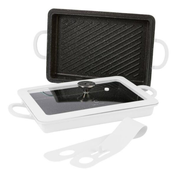 76eac6c9-b07a-4590-82fa-2c8a3a9921cb.jpg Curtis Stone - Refurbished Excellent - 13-in-1 Dura-Pan+ Sauté Pan with Grill Pan and Lid - White