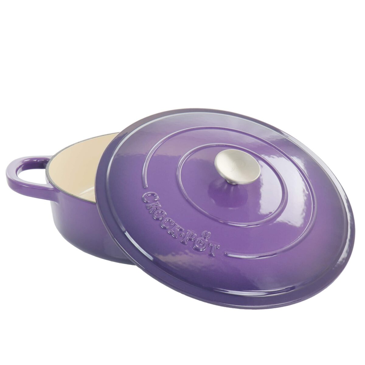 78029d72-c17b-41d5-8783-9dba7b7fc143.jpg Crockpot - Crock-Pot Artisan 2 Piece 5 Quart Enameled Cast Iron Braiser with Lid in Lavender - Lavendar