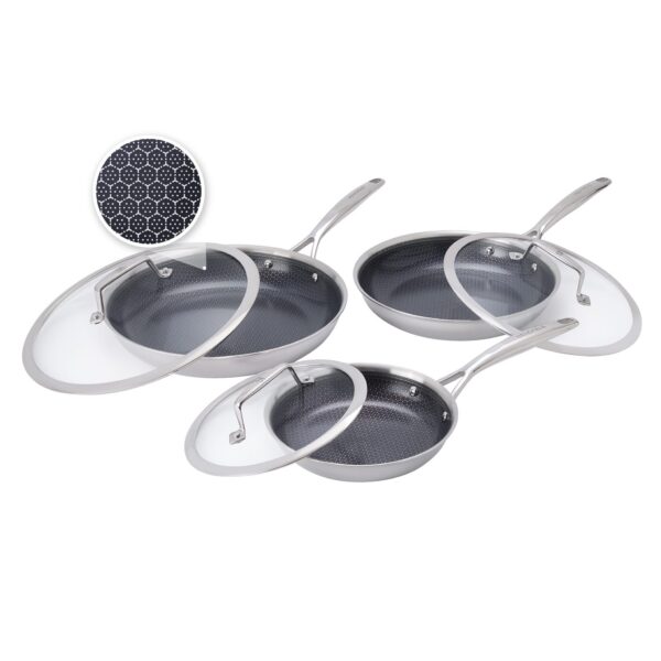 78fe1190-249b-4288-96b9-54771a95de5f.jpg Henckels - Paradigm Ceramic 6-pc Dual Performance Fry Pan Set - Stainless Steel