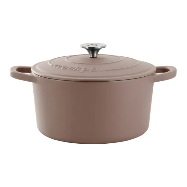 79233e63-10d1-49e0-b734-fb16ba2b6d32.jpg Crockpot - Artisan 5 Quart Enameled Cast Iron Dutch Oven in Matte Dusty - Pink