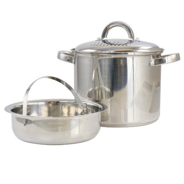79764748-1aaa-48db-8267-4d2a468869d5.jpg Oster - Sangerfield 5 Quart Stainless Steel Pasta Pot with Strainer Lid and Steamer Basket - Silver
