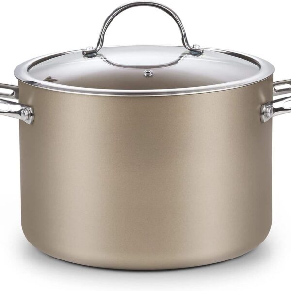 79d3a605-1946-40eb-ae20-2c32eacbe109.jpg Cooks Standard - Classic 8 qt Stock Pot Dutch Oven Casserole with Glass Lid, Hard Anodized Nonstick Stockpot, Induction - bronze